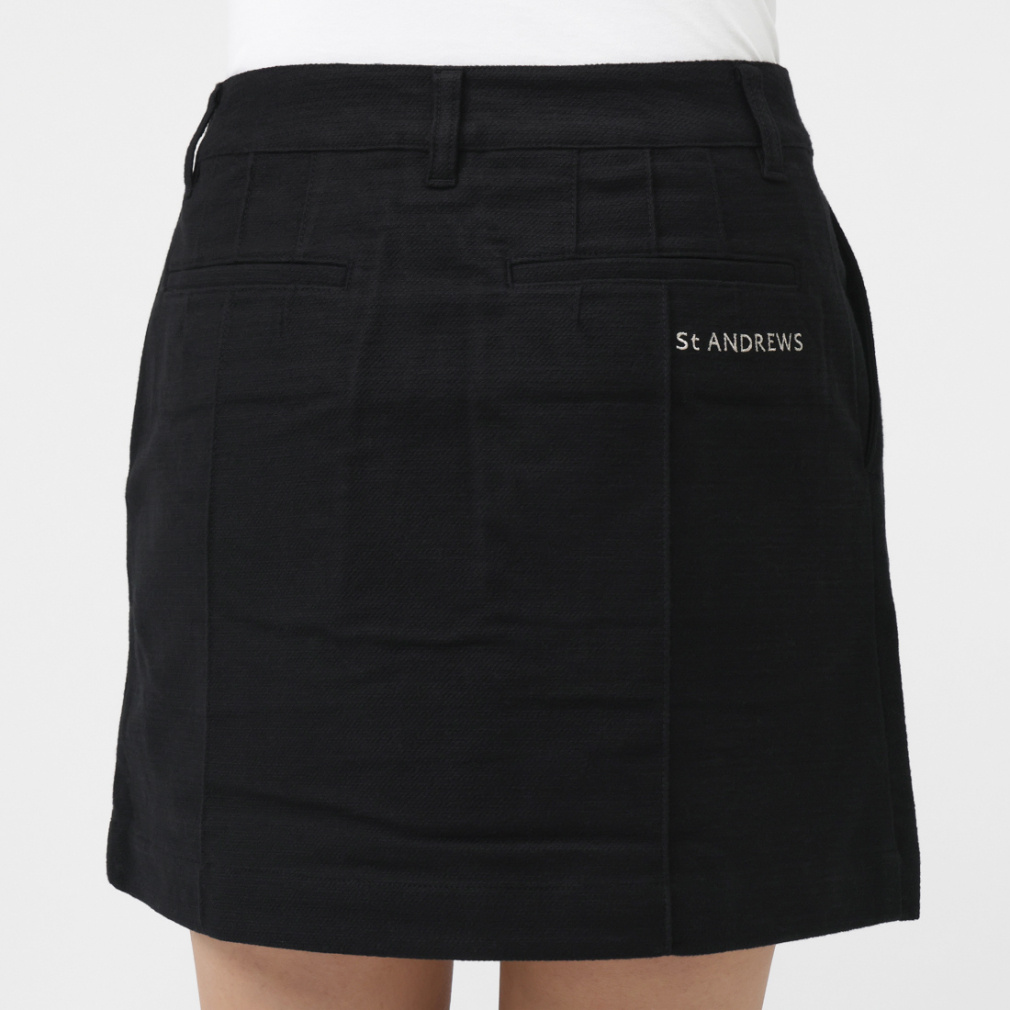 St Andrews ストレッチ春夏スカート　ブラック セントアンドリュース レディース ゴルフウェア スカート 秋 冬 ドビー