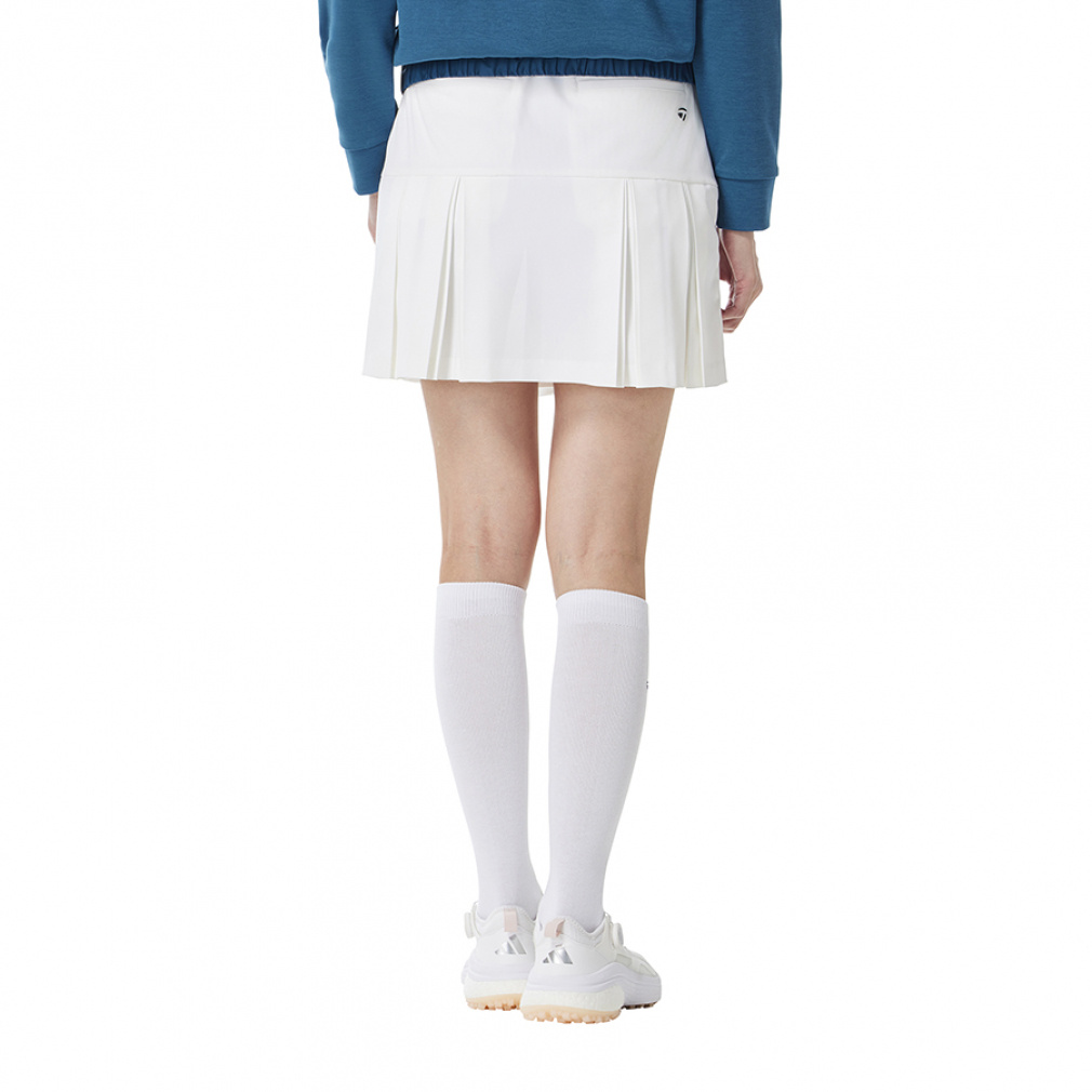 TaylorMade ゴルフ プリーツスカート　ホワイトＳ テーラーメイド レディース ゴルフウェア スカート 秋 冬 W ハイ