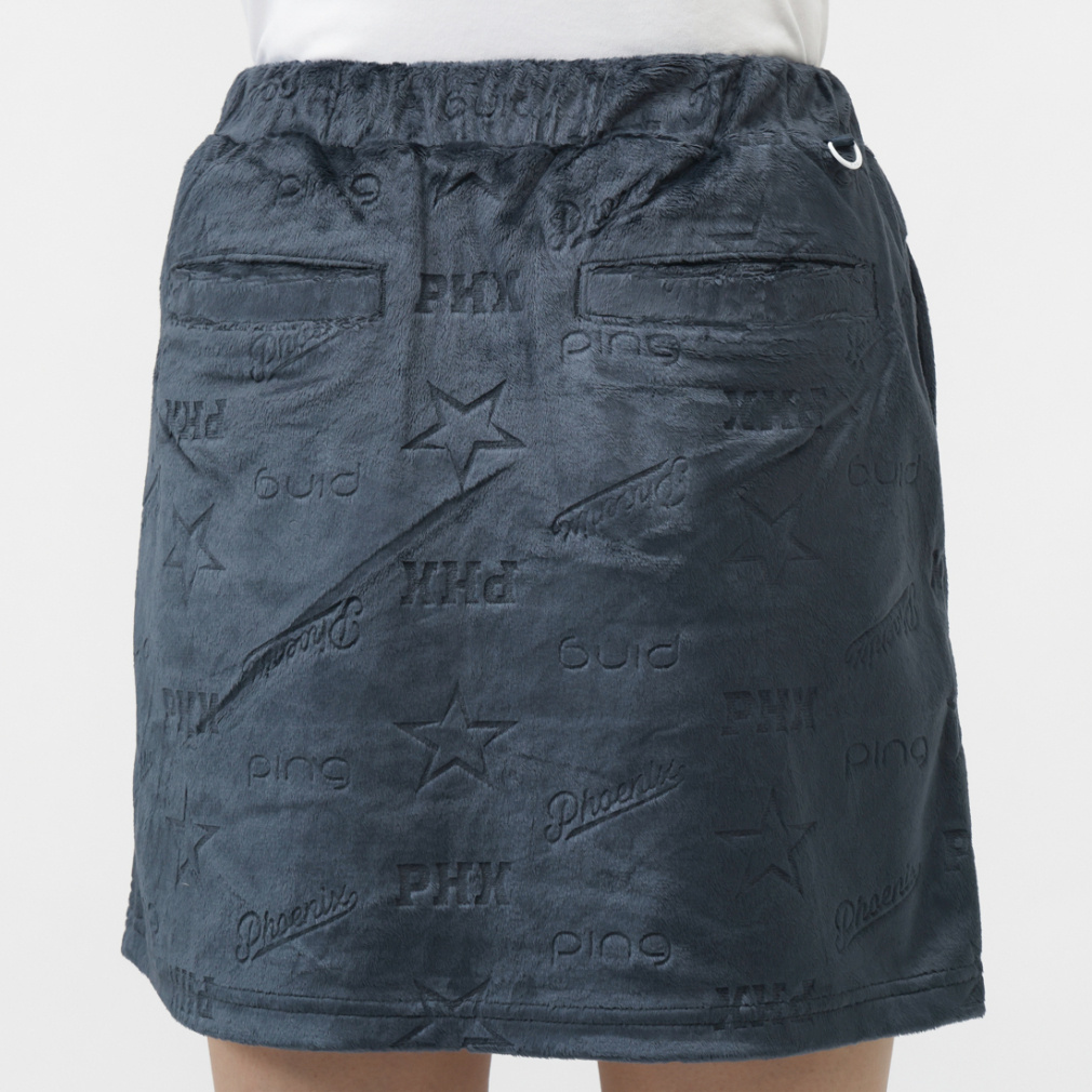 ○★新品未使用　PING（ピン）　バイアスロゴ　スカート　M　ホワイト PING（ピン） (期間限定)(送料無料) フェイクレイヤードプリーツ