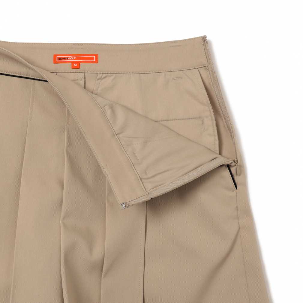 新品 BEAMS GOLF 裏地付き プリーツ キュロット ベージュ ビームスゴルフ レディース ゴルフウェア スカート 秋 冬 プリーツ