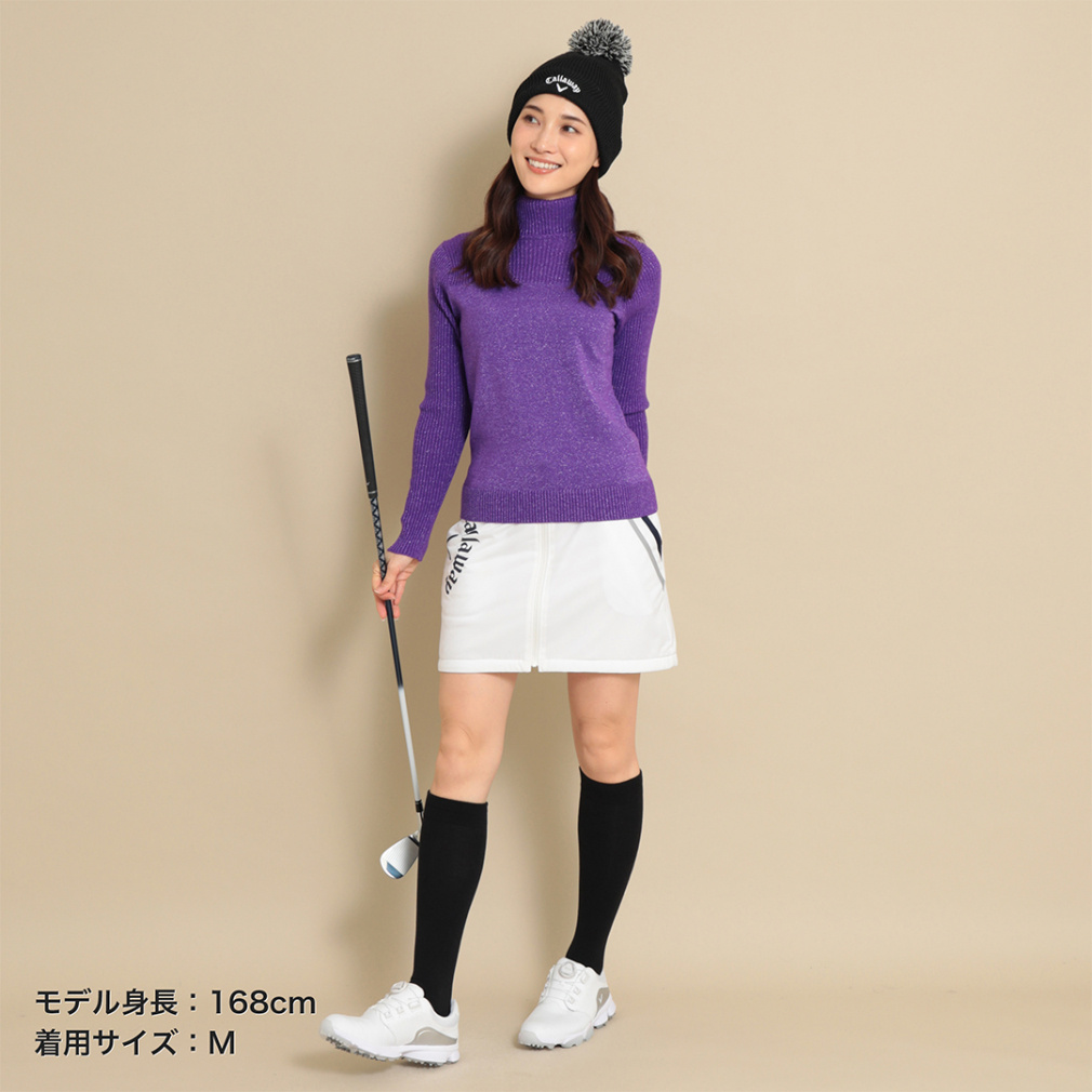 キャロウェイ　スターストレッチブルゾンMスカートＳ新品　薄紫 キャロウェイ レディース ゴルフウェア スカート 秋 冬 スター