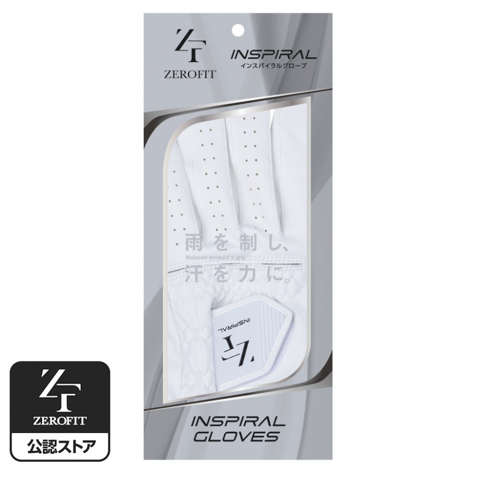 INSPIRAL GLOVES ホワイト Lサイズ 5セット ZEROFIT ゴルフグローブ ゴルフ グローブ ゴルフ手袋 メンズ