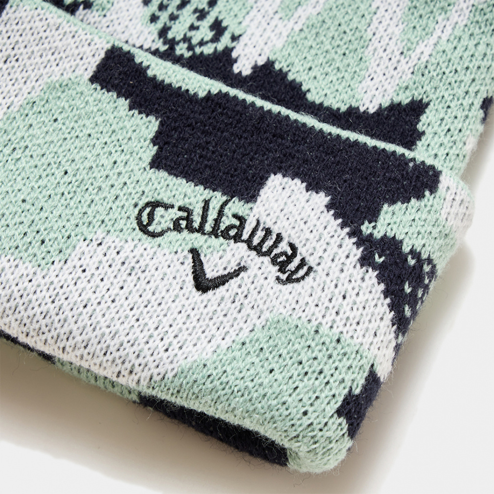 キャロウェイ ゴルフウェア ニット帽子 秋 冬 迷彩柄ビーニー