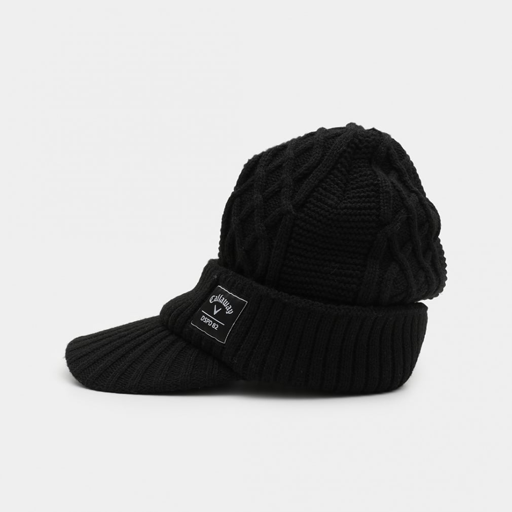 キャロウェイ ゴルフウェア ニット帽子 秋 冬 ツバ付きニットキャップ