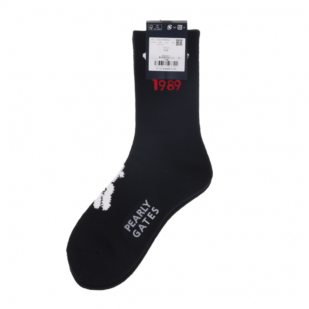 パーリーゲイツ ゴルフウェア ソックス 秋 冬 ぷっくりロゴミドル