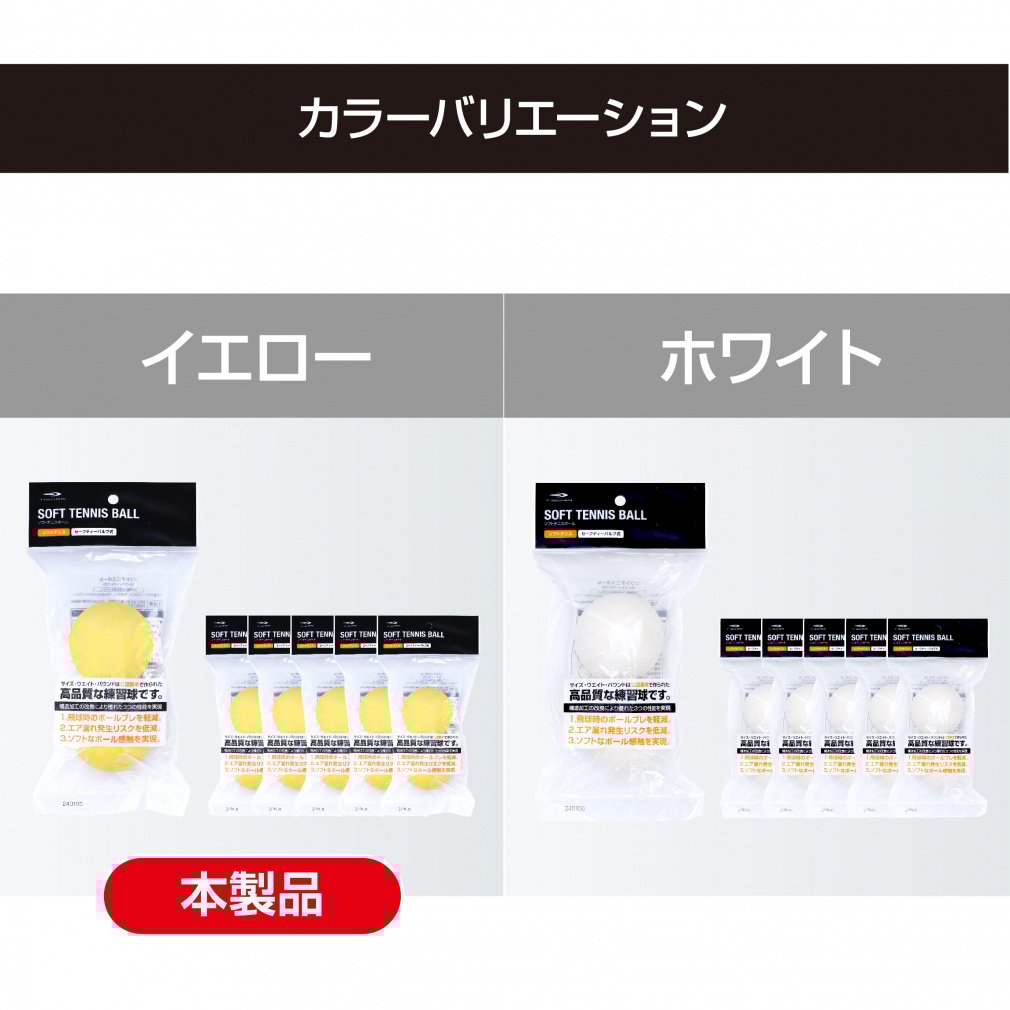 ソフトテニスボール(セーフティーバルプ式) 1ダース12球(2球×6袋