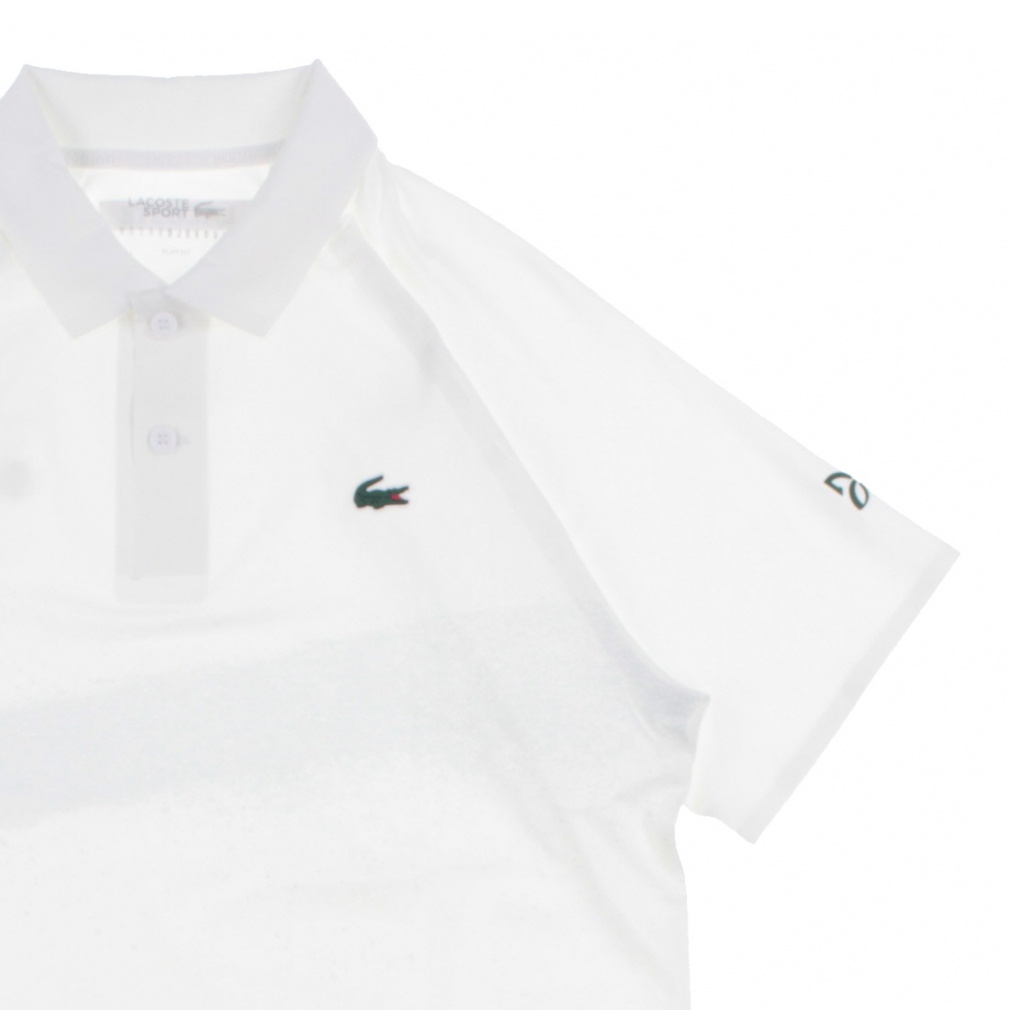 【美品】LACOSTE ジョコビッチモデル ポロシャツ US/Lサイズ ホワイト 美品】LACOSTE ジョコビッチモデル ポロシャツ US/Lサイズ