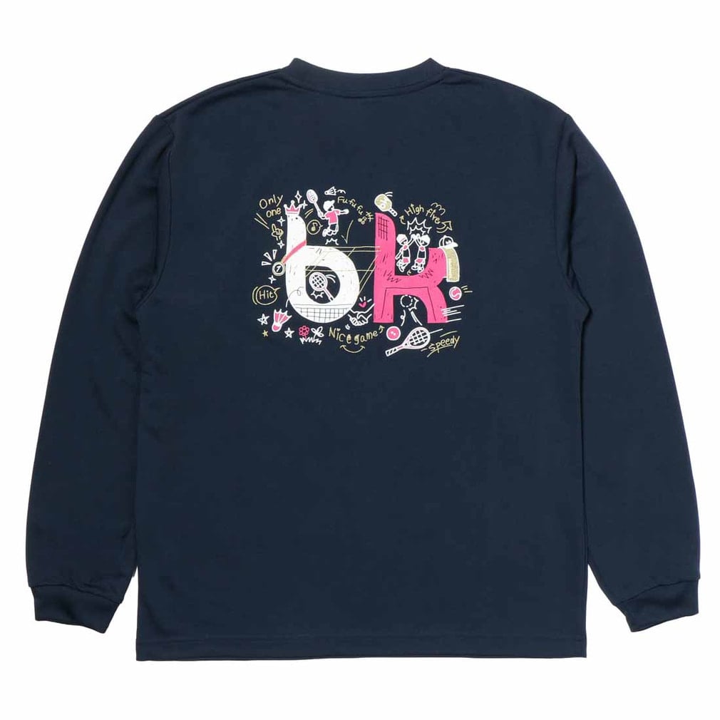 ブラックナイト メンズ レディス バドミントン ウェア 長袖Tシャツ