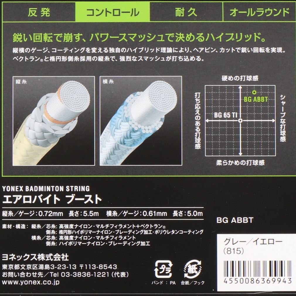 ヨネックス エアロバイトブースト (BGABBT) バドミントン ストリング