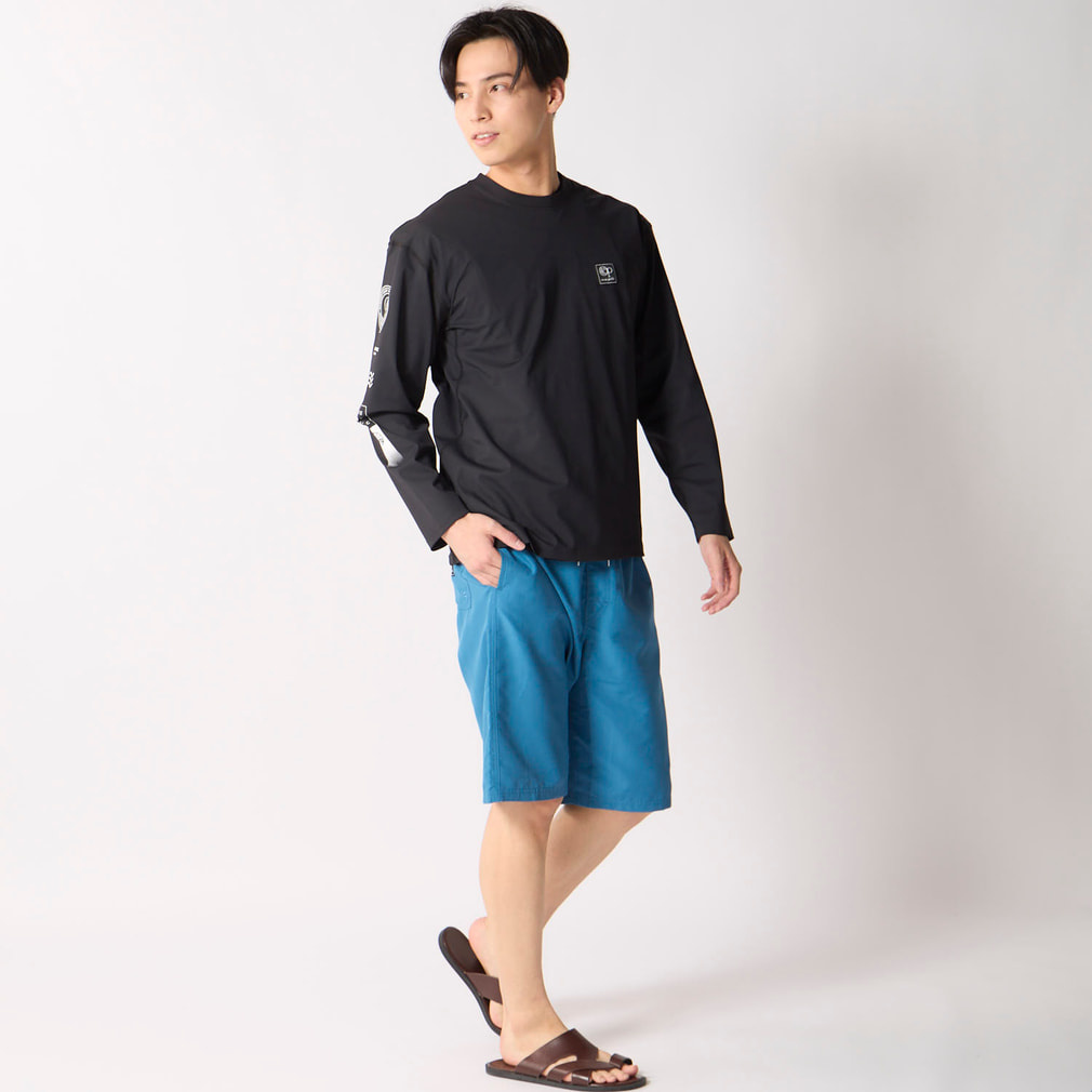 オーシャンパシフィック メンズ マリン ラッシュガード 長袖UVTシャツ