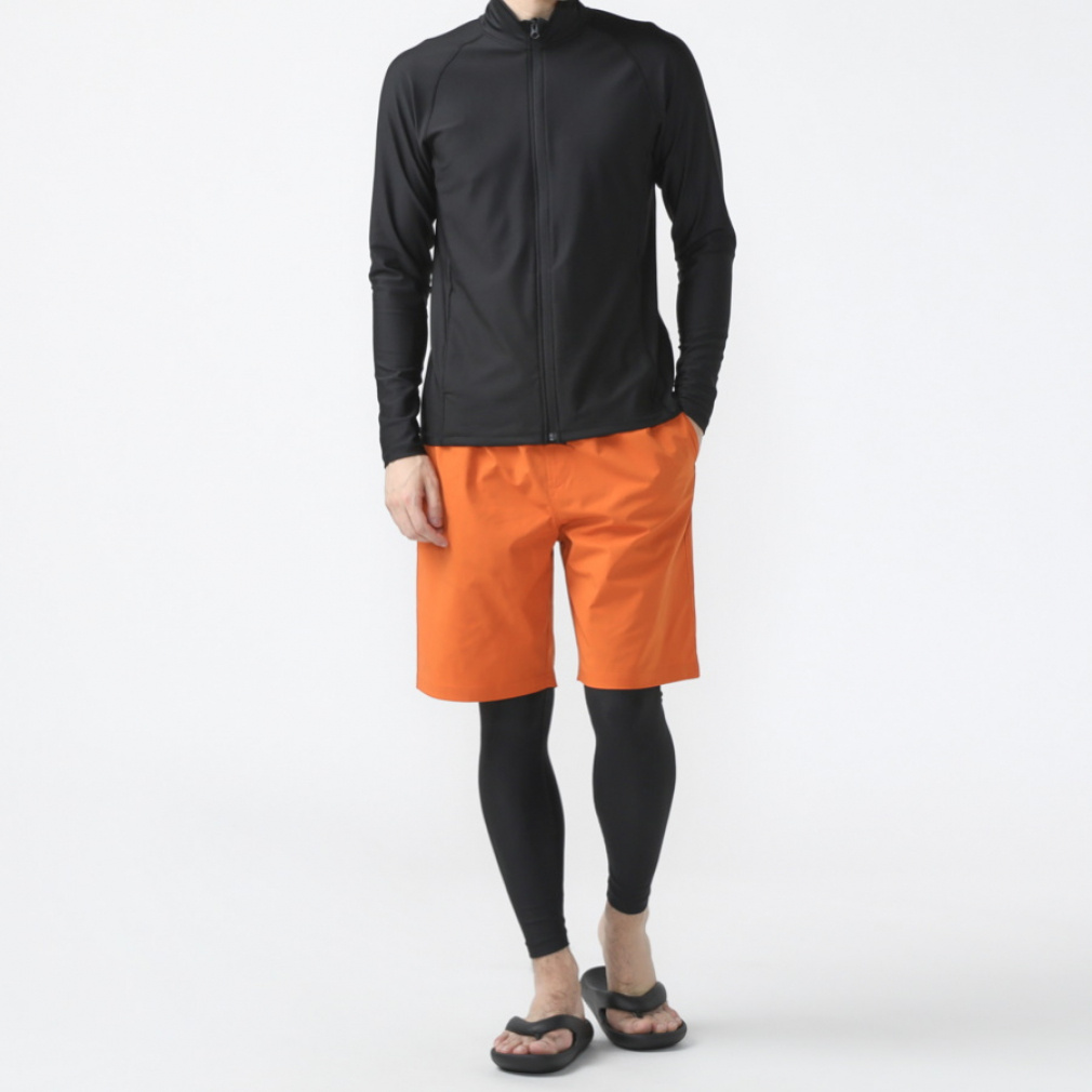 イグニオ メンズ マリン 長袖フルジップラッシュガード UPF50＋ 接触冷