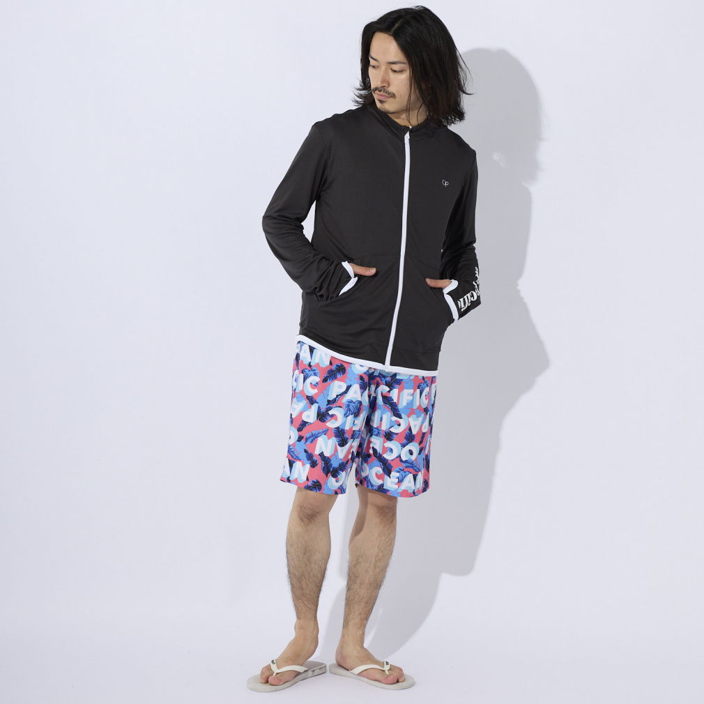 オーシャンパシフィック メンズ マリン ラッシュガード UVパーカー