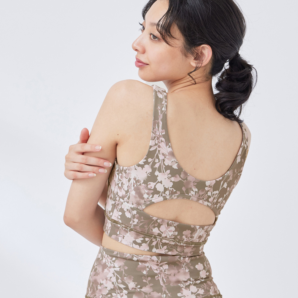 ナージー レディース スポーツブラ フラワープリントブラ NJF34000