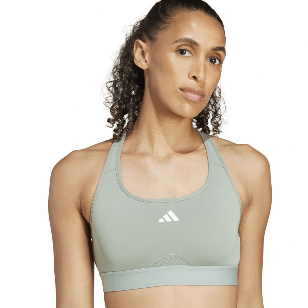 adidas ハイパーグラムPWRミディアムサポートスポーツブラ送関込 アディダス Powerreact トレーニング ミディアムサポート