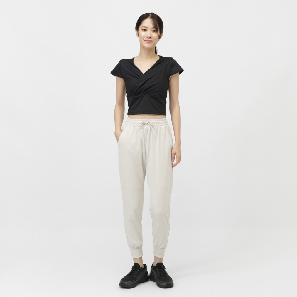 ららら ティゴラ レディース スポーツロングブラトップ 半袖オーバーラップ