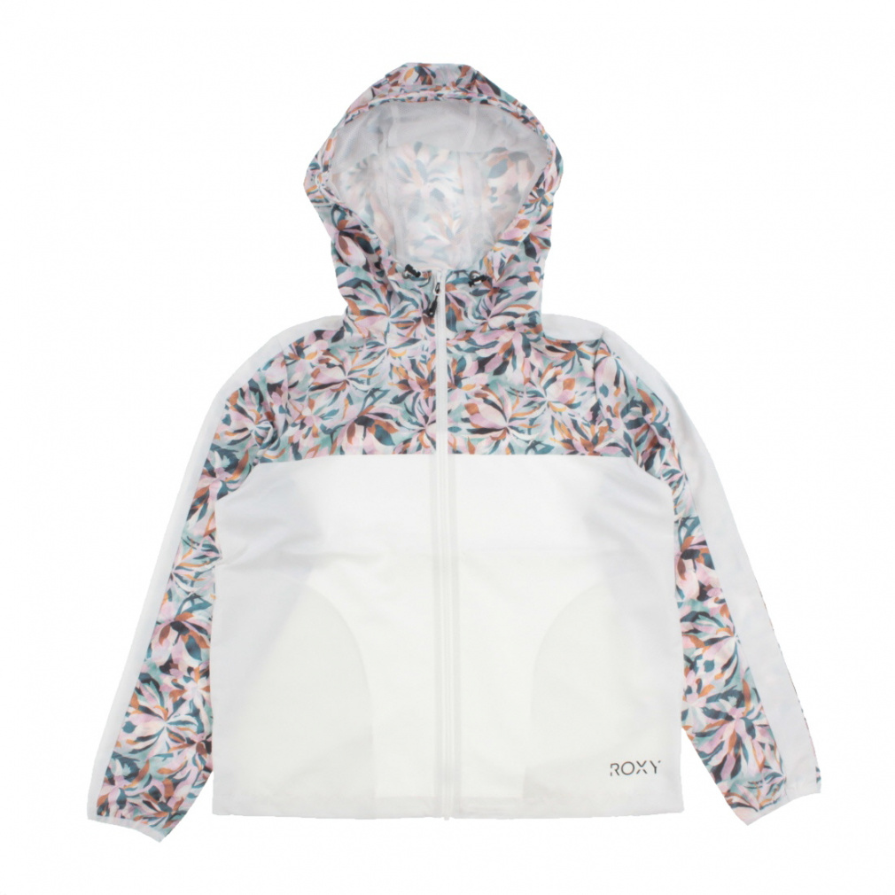 3250【美品】ROXY ジャケット 袖切替デザイン トロピカル　レディース ロキシー レディース アウター フィットネス アウター GLOW YOUR WAY