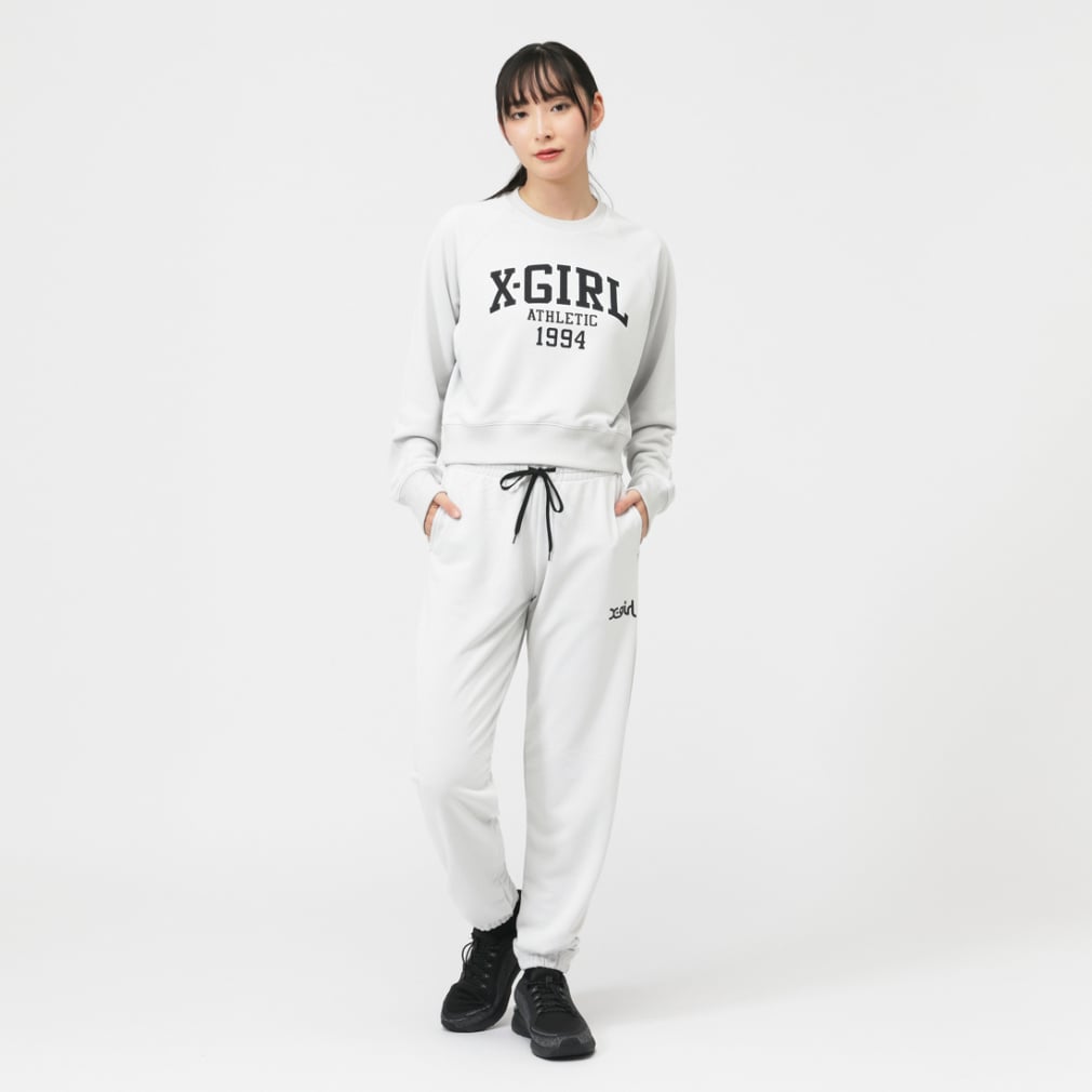 エックスガール レディース 長袖 Tシャツ カレッジロゴショートクルー