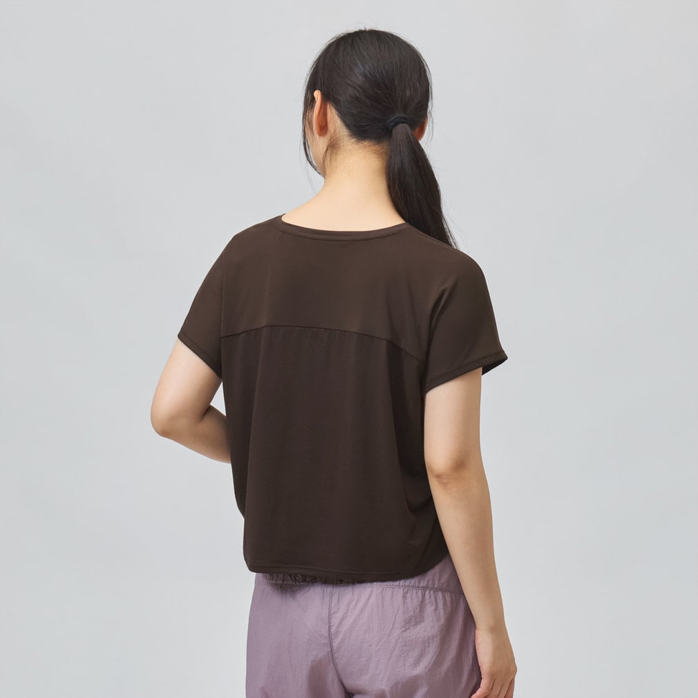 ティゴラ レディース 半袖 Tシャツ 裾絞りクロップド半袖Tシャツ TR