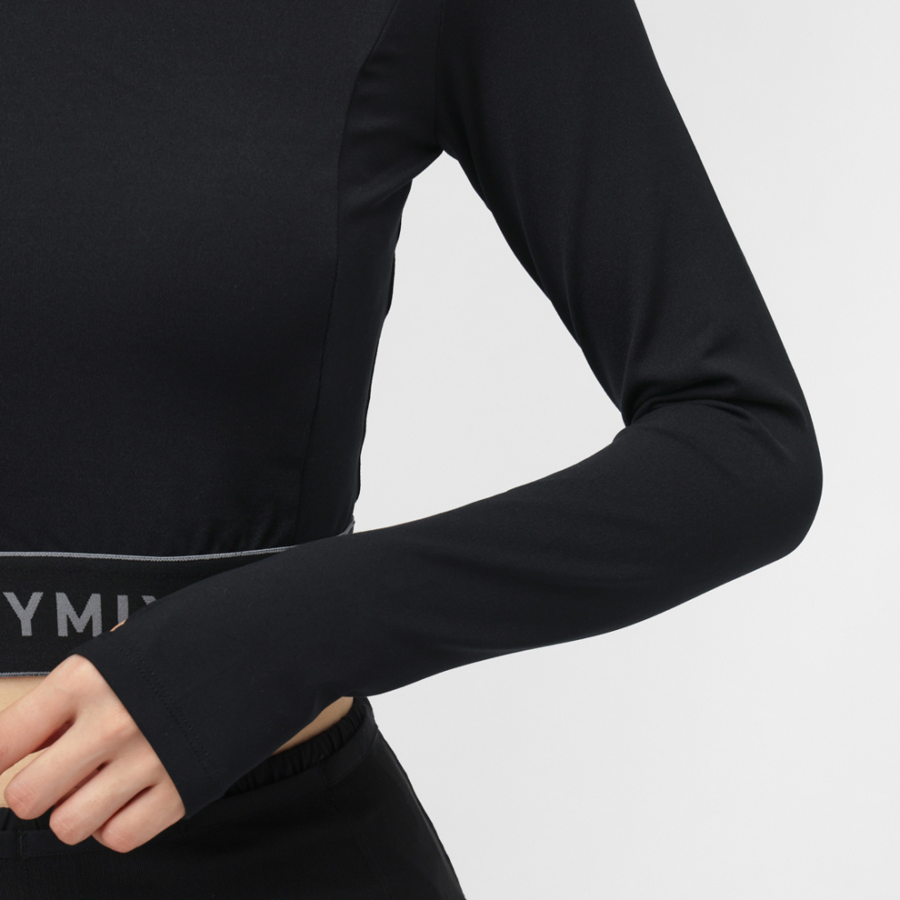 ゼクシィミックス レディース 長袖 Tシャツ ロゴ入り クロップド丈