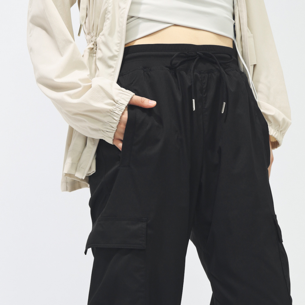 ティゴラ レディース ロングパンツ フィットネス 縦畝ワイドカーゴ