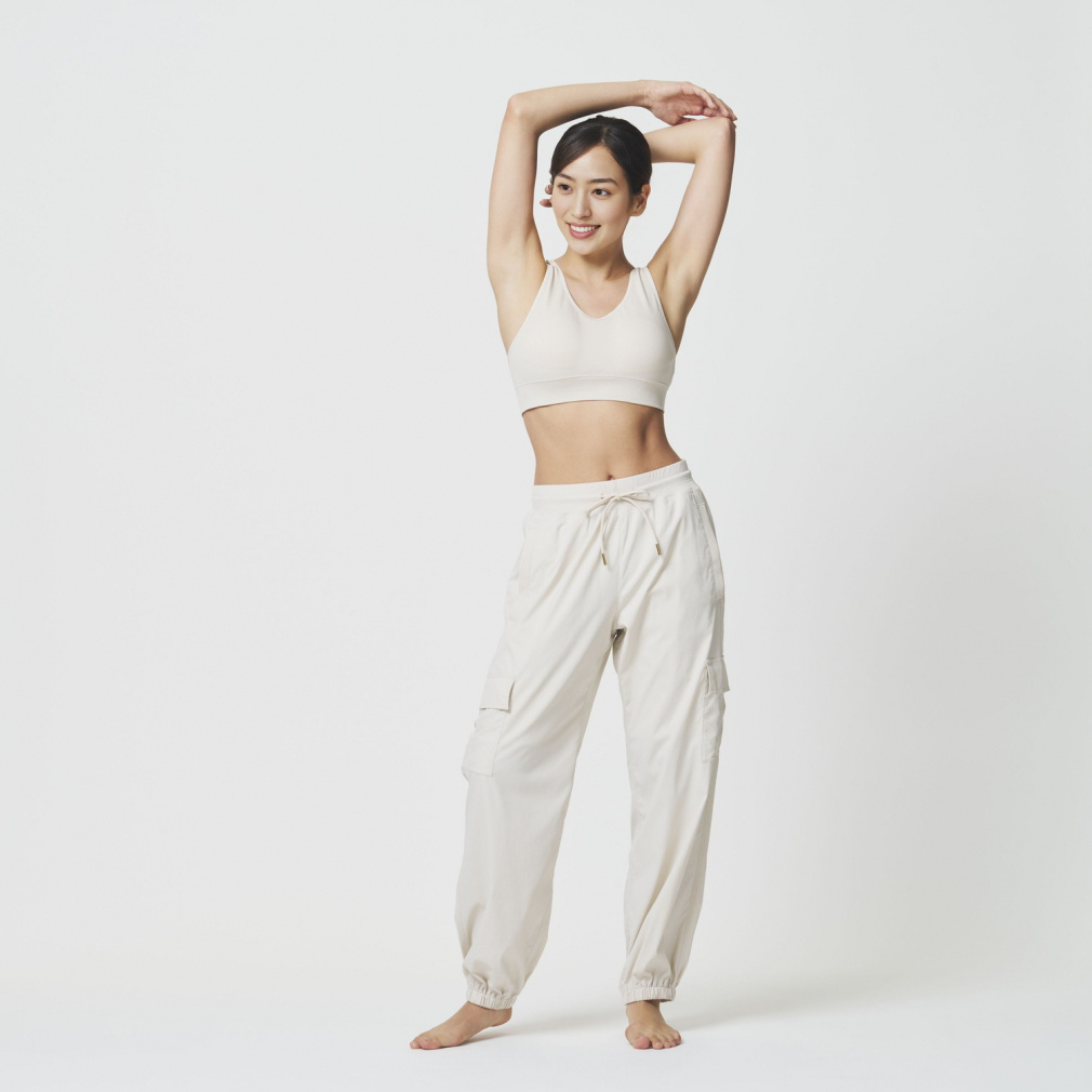 ティゴラ レディース ロングパンツ ストライプワイドカーゴパンツ TR