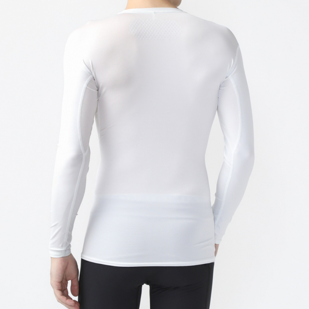 ミノル　GOOD MAN WEAR 2枚　ヒョウ柄　白　インナー ティゴラ iCOOL アイクール 涼感ウェア メンズ 長袖 コンプレッション
