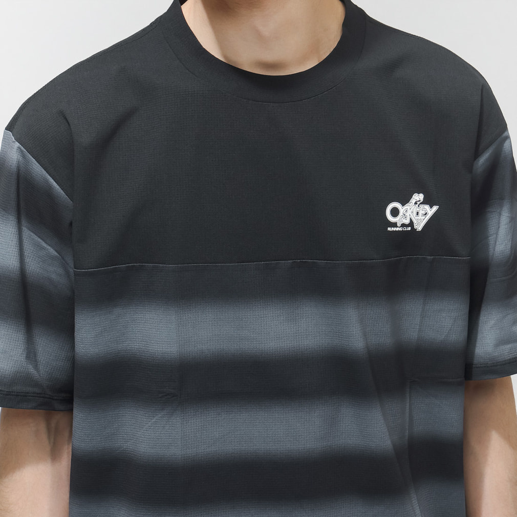 オークリー メンズ 陸上/ランニングウェア 半袖Tシャツ PURSUIT STRIPE