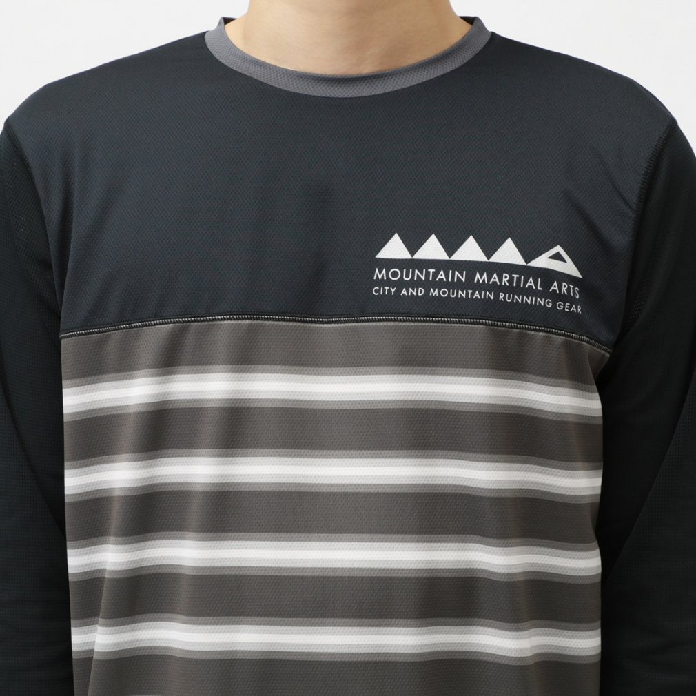 マウンテンマーシャルアーツ メンズ ランニング 長袖Tシャツ Border