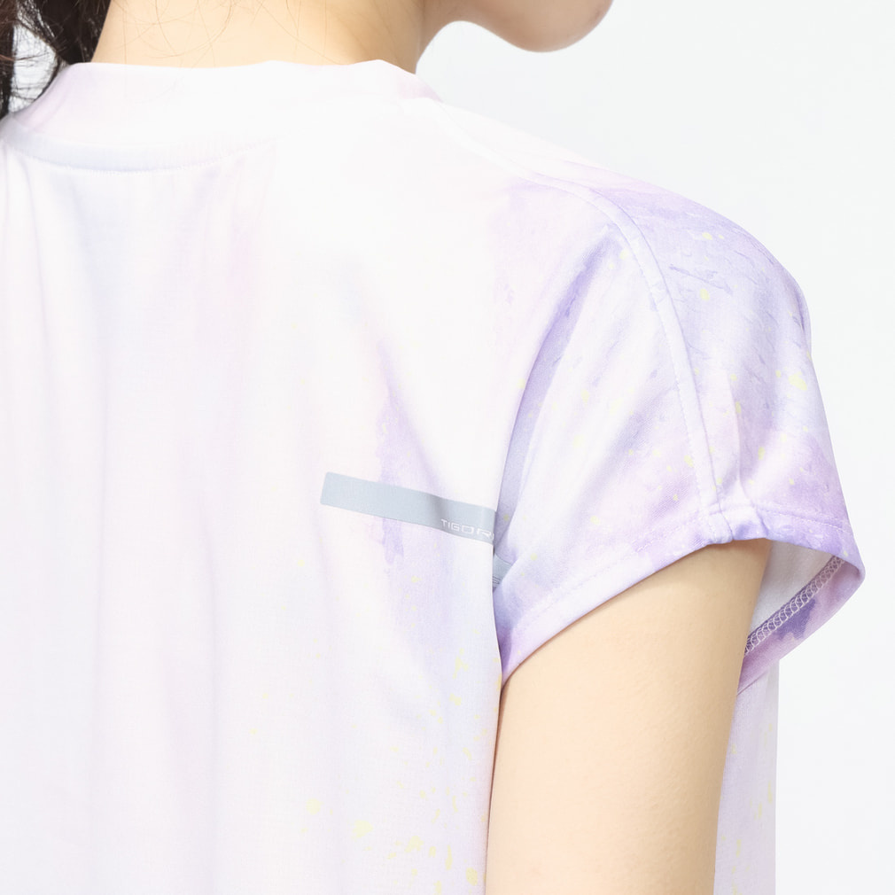 ティゴラ レディス 陸上/ランニング 半袖Tシャツ UVカット総柄