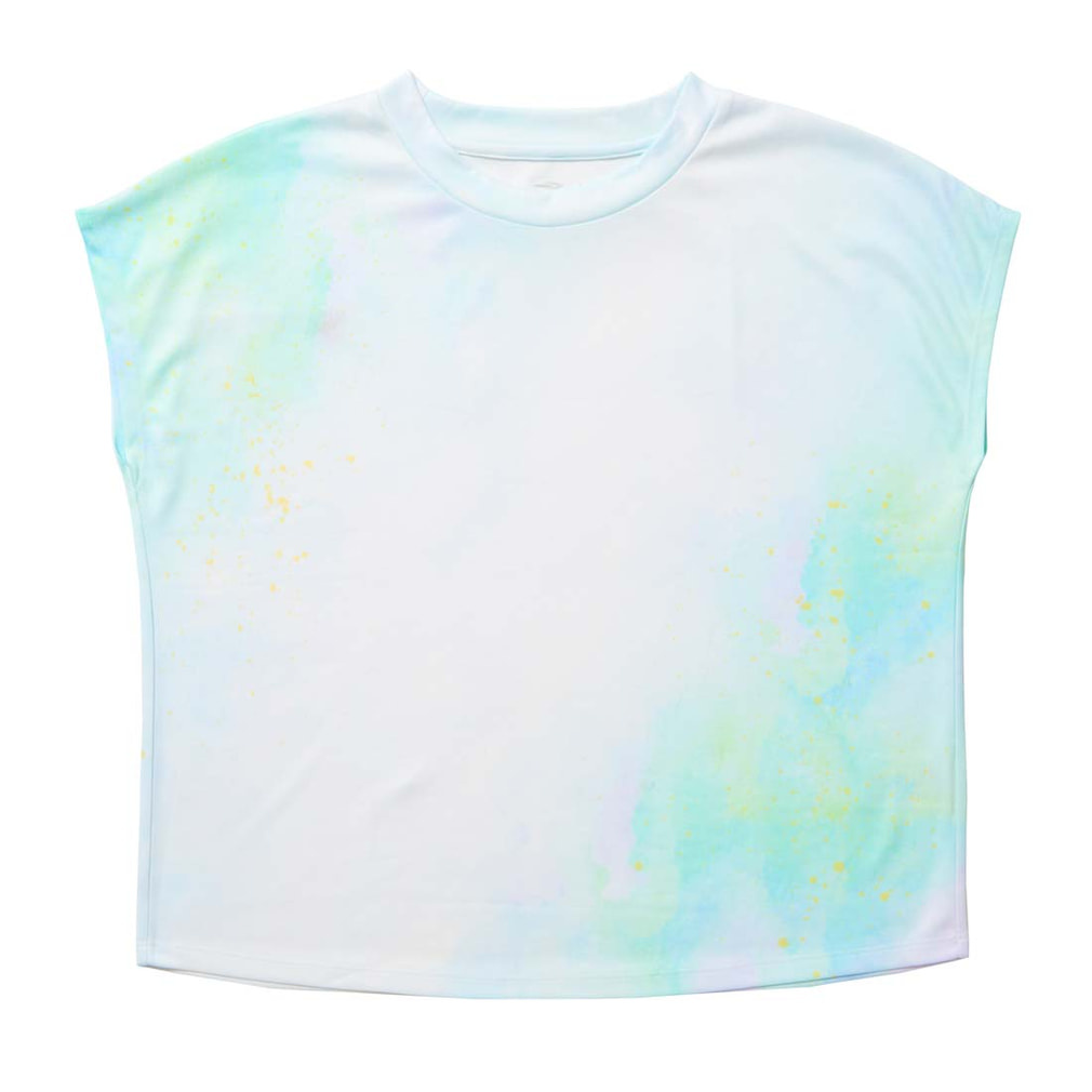 美品【ranor】ラナーDRYランニングTシャツ　ティアラ　Sサイズ ティゴラ レディス 陸上/ランニング 半袖Tシャツ UVカット総柄