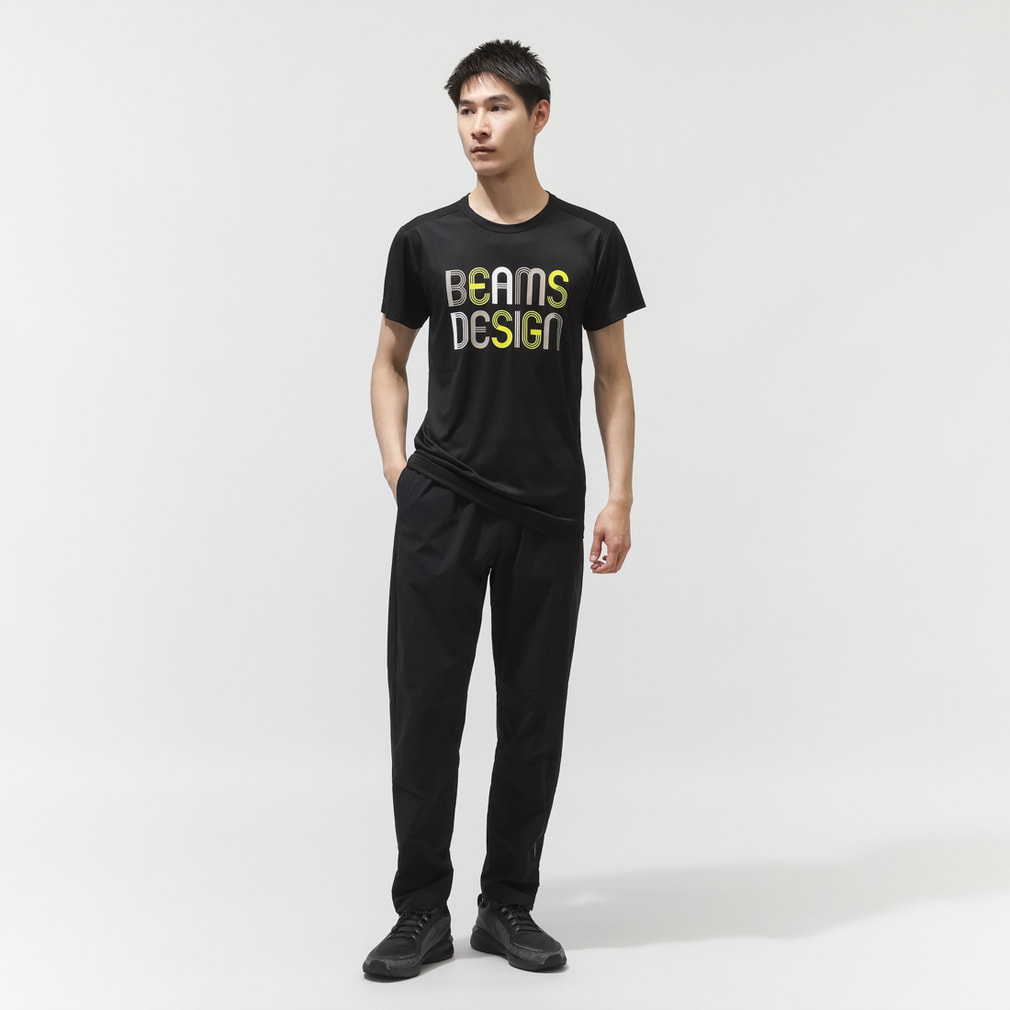 TIGORA BEAMS DESIGN ジャージ上下セット　Tシャツ ブラック ティゴラバイビームスデザイン メンズ レディス 陸上/ランニング 半袖T