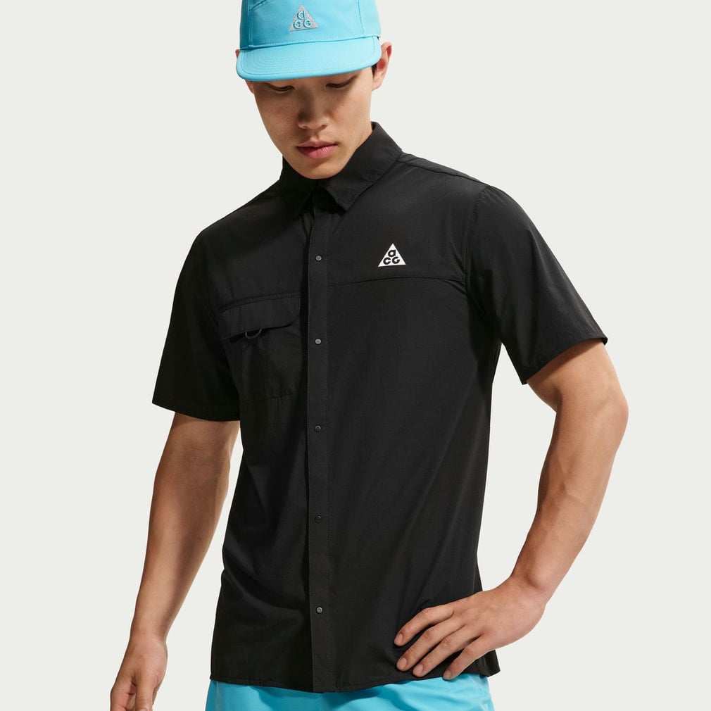 ナイキ メンズ 陸上/ランニングウェア 半袖Tシャツ ACG Aireez ボタン