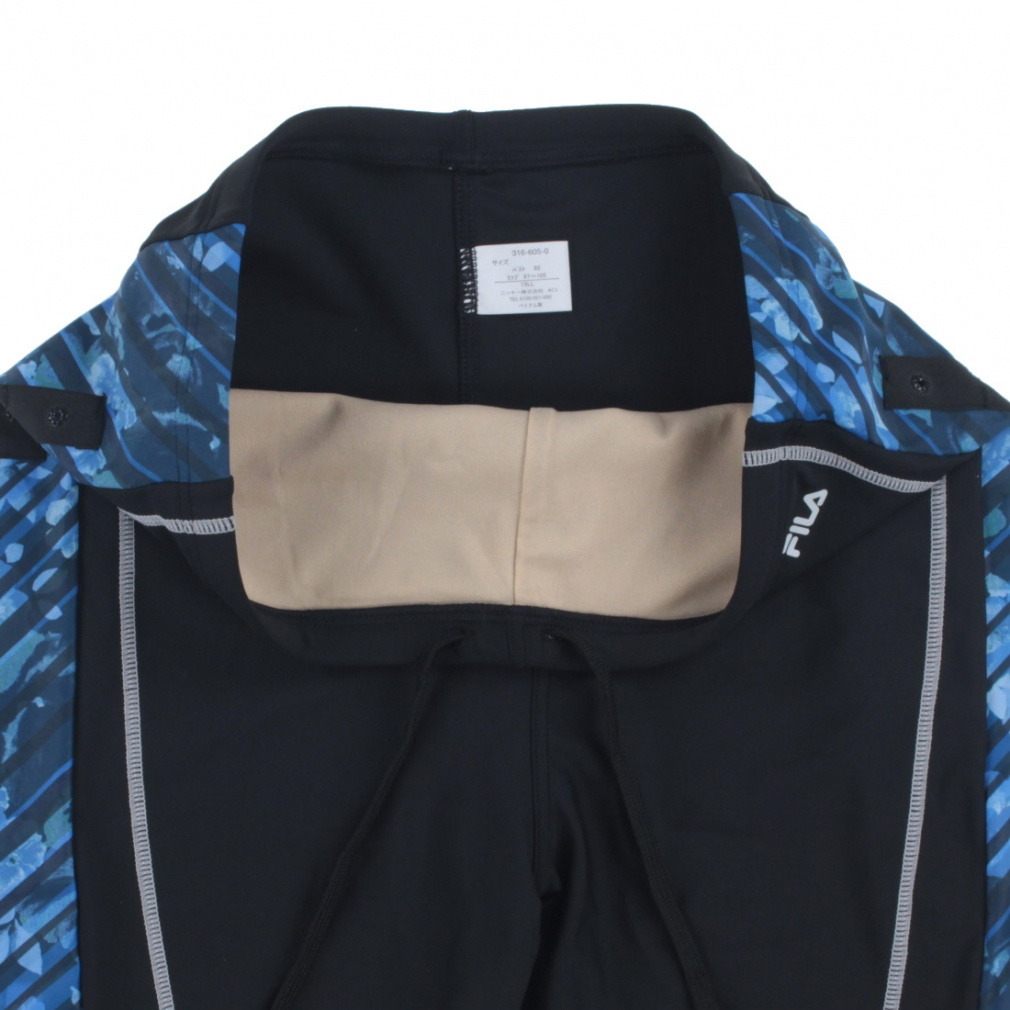 フィラ レディス 水泳 フィットネス水着 FILA脇プリント袖付フルジップ
