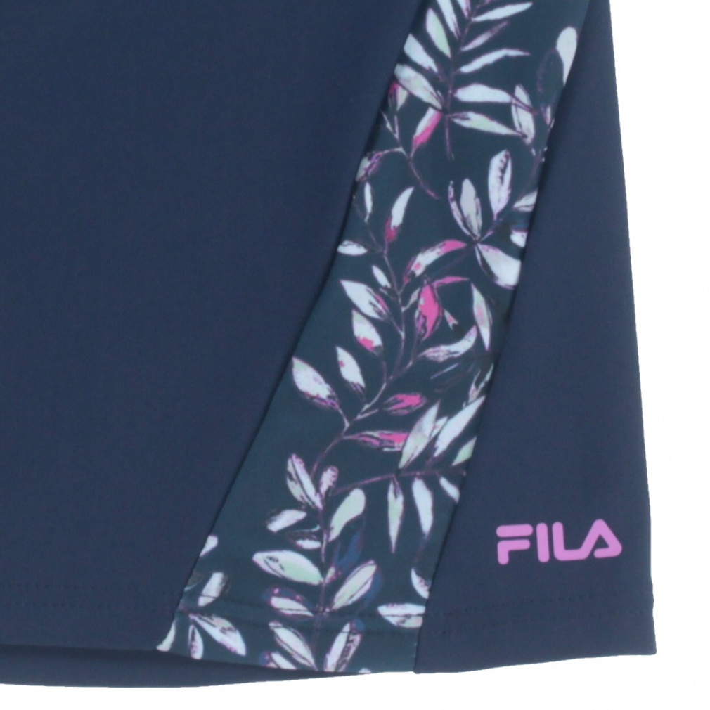 フィラ レディス 水泳 フィットネス水着 リーフ柄プリントジップ