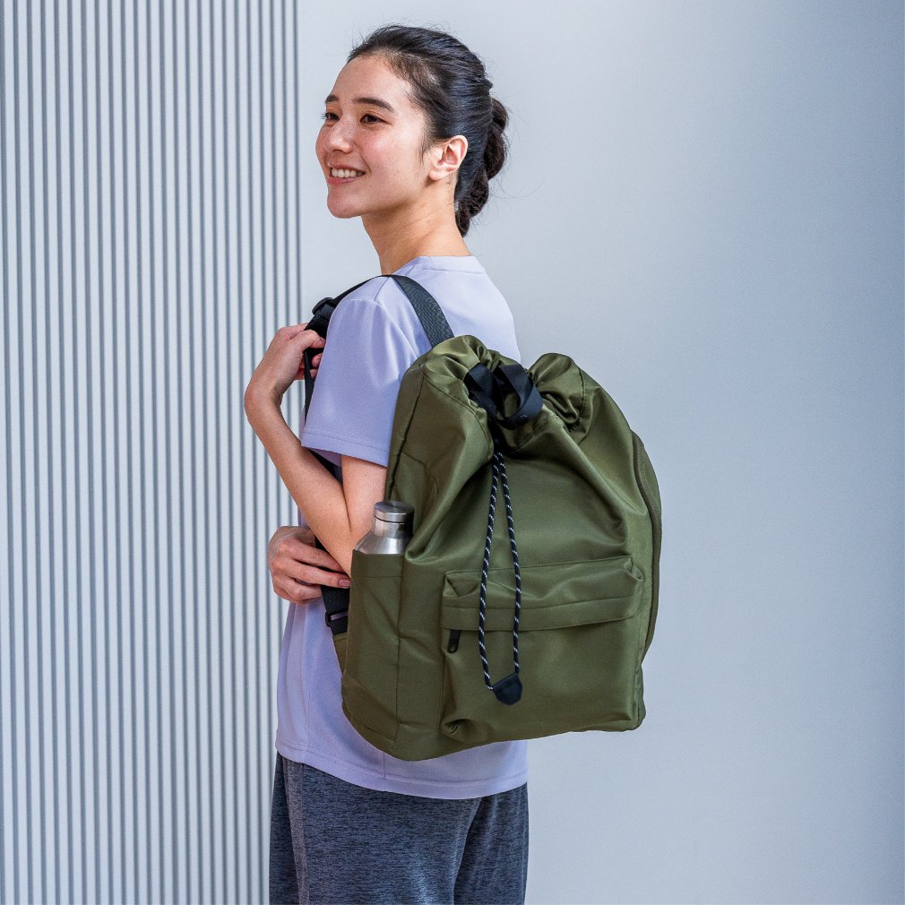 【希少・美品】BRADY リュックサック カーキ 巾着型 大容量 廃盤 レア 希少・美品】BRADY リュックサック カーキ 巾着型 大容量 廃盤