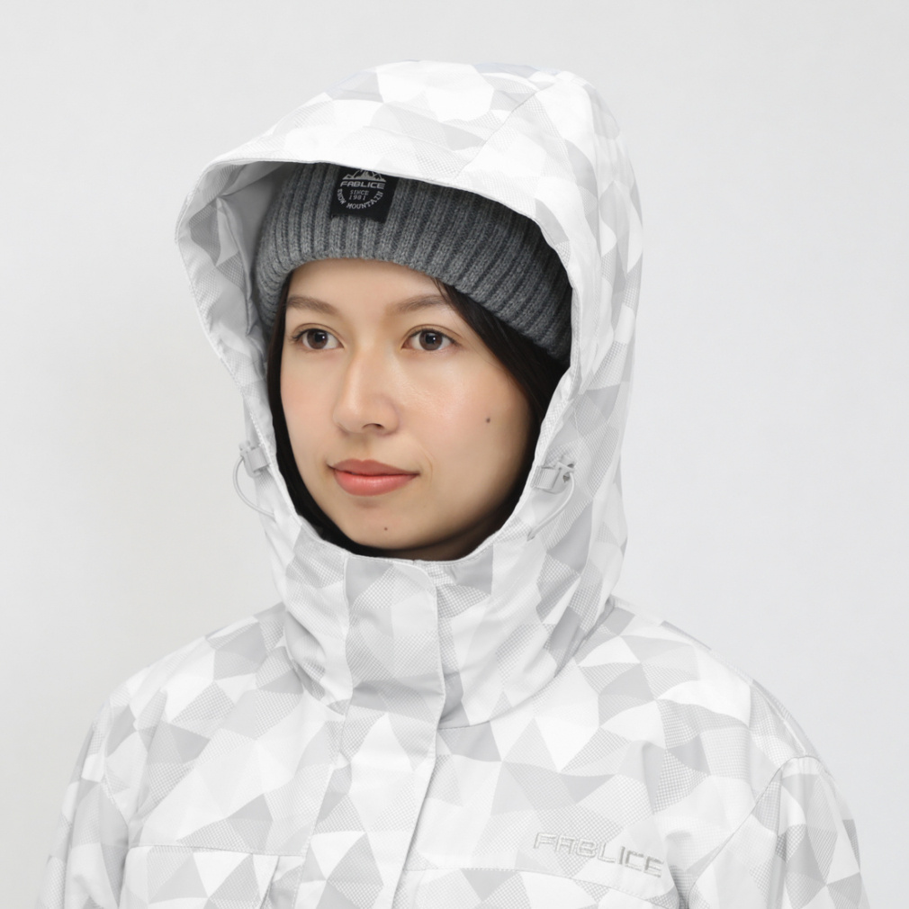 FABLICE グレー フード付き スキーウェア　上下セット FABLICE ファブリス レディース スキーウェア上下セット FA