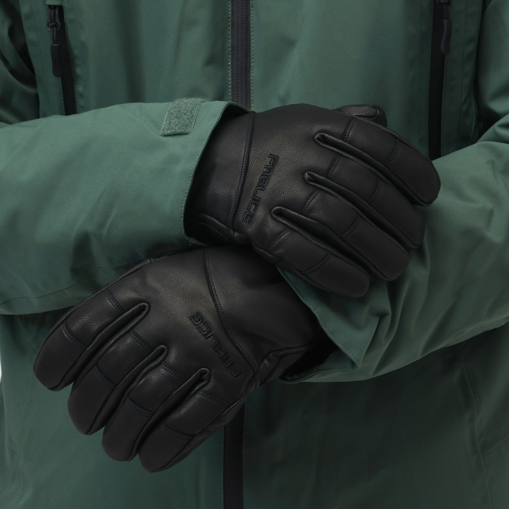 【美品】ファブリス FABLICE スキーグローブ手袋ロブスター型Lメンズ黒革 ファブリス メンズ スキー グローブ ユニ スキーレザーグローブ FA