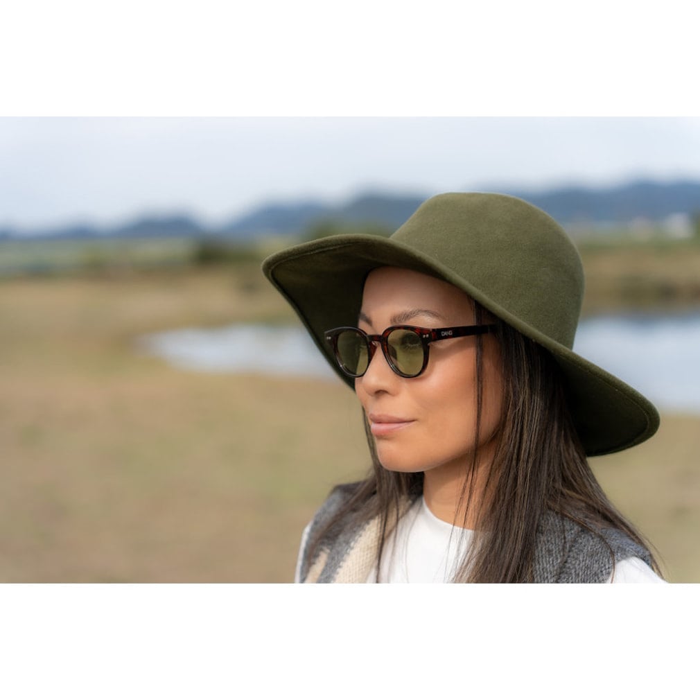 ダン SELECT BrownTortoiseGlossy x OpalGreenPola サングラス