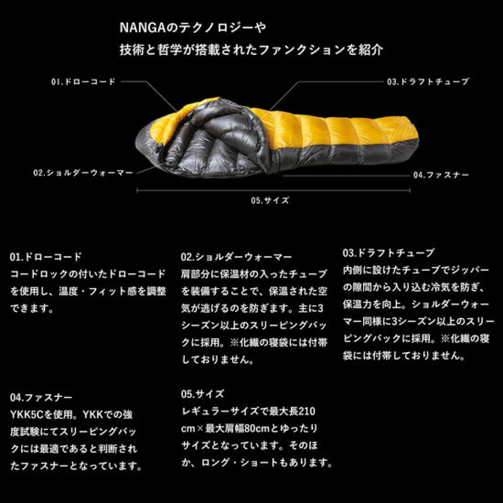UDD BAG 810DX(レギュラーサイズ/イエロー) N1U8YE10 楽天市場】NANGA ナンガ シュラフ 寝袋 UDD BAG 380DX N1U3