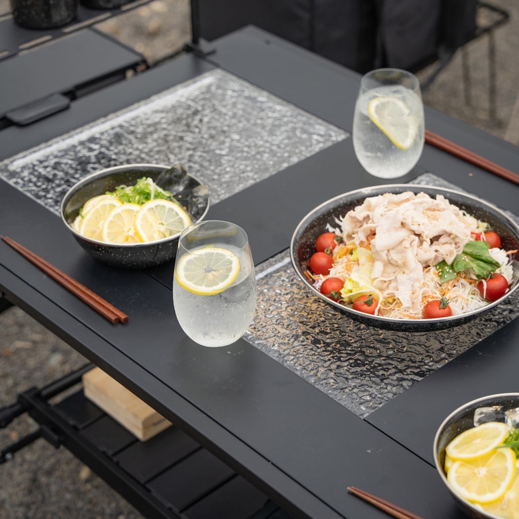 20000円→アウトレットSALE！アクリルキャンプテーブル80ｘ40ｃｍ アルペンアウトドアーズ LEDアクリル天板W キャンプ ファニチャー