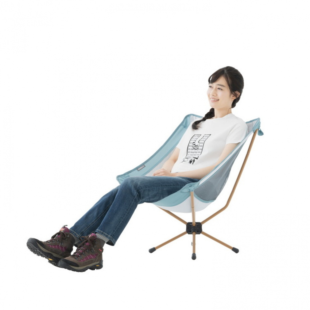 ロゴス LOGOS Life バケットチェア カラフルロゴス ライトブルー