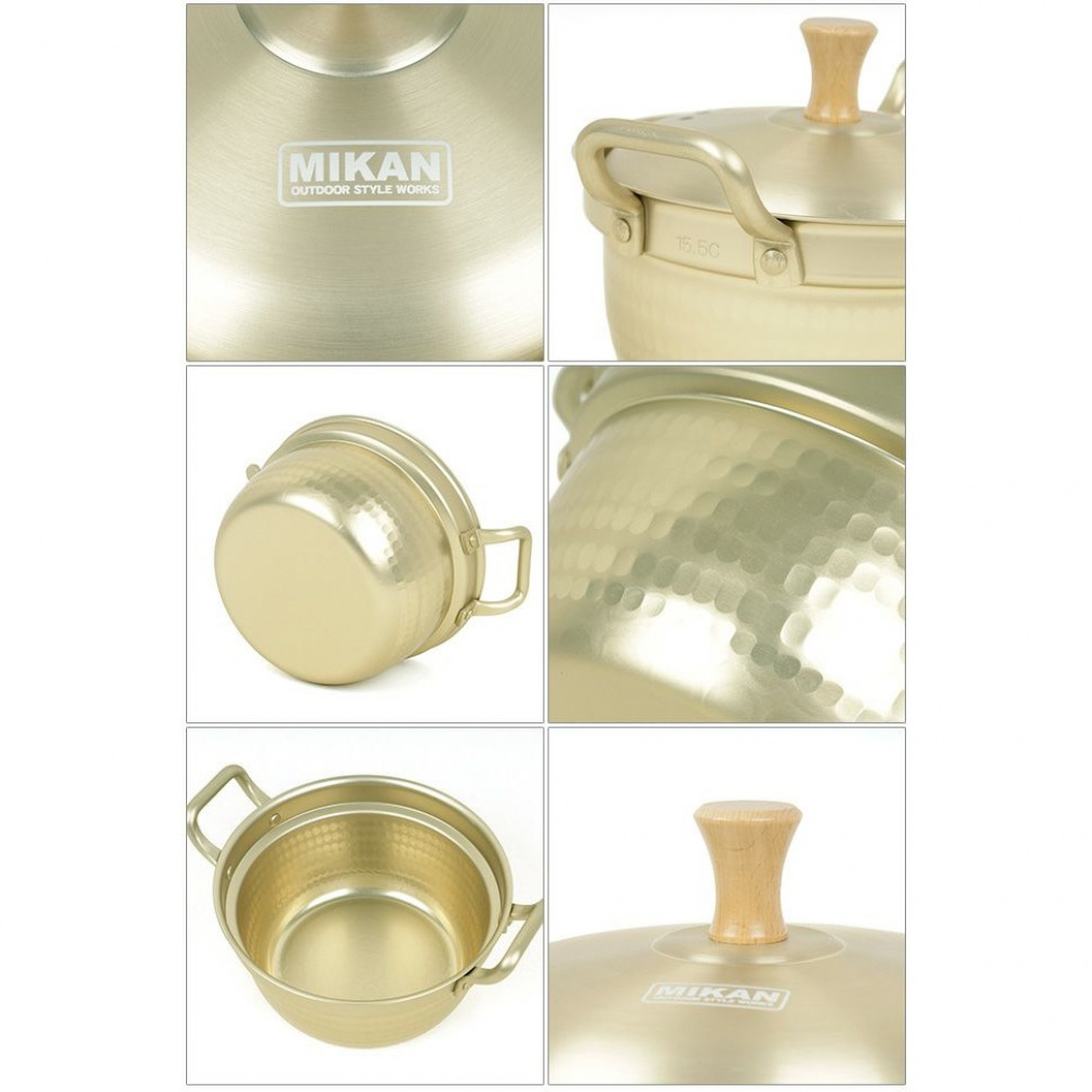オレンジ MIKANしゅう酸段付鍋 15.5 mkn-047 キャンプ 小物 ORANGE