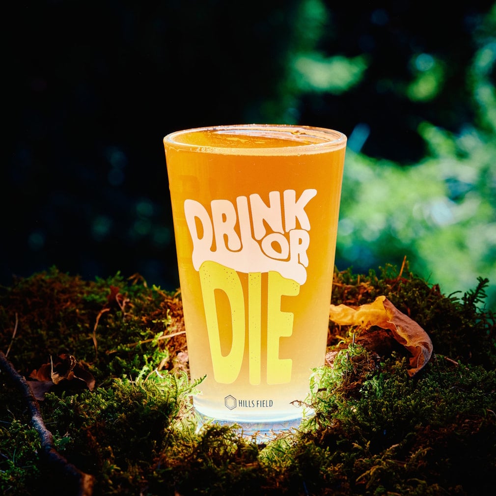 ヒルズフィールド DRINK OR DIE パイントグラス HFPINTDOD キャンプ