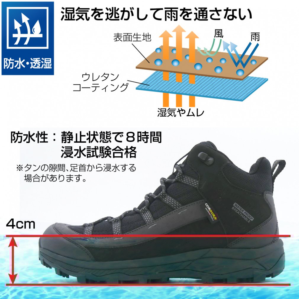山水43 ワイド・透湿防水トレッキングシューズ LO M BK｜Alpen Online