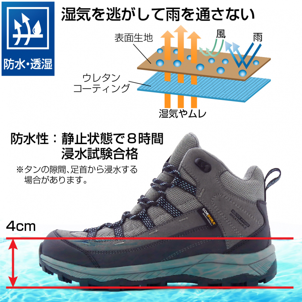山水59 ワイド・透湿防水トレッキングシューズ LO L GY｜Alpen Online