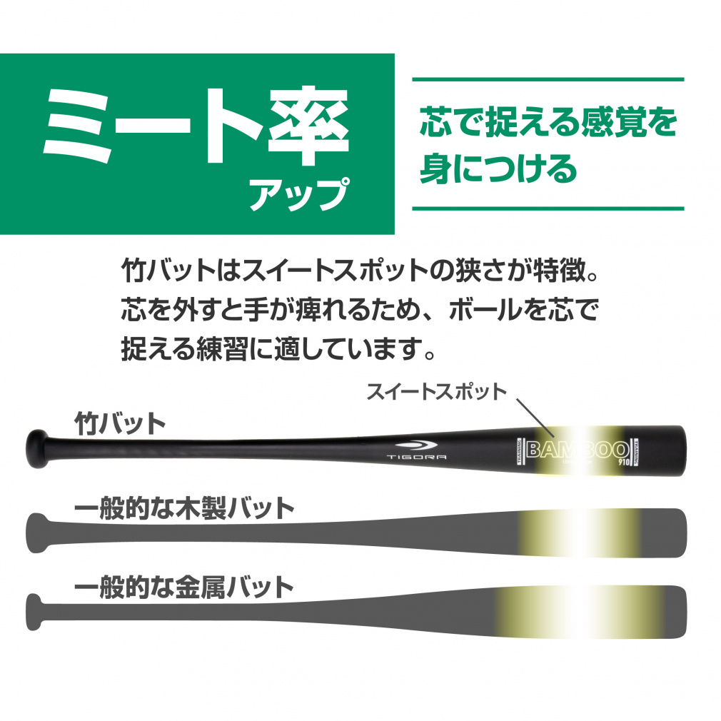 ティゴラ 硬式トレーニングバット 竹バット TR-8BG BAMBOO84 硬式用