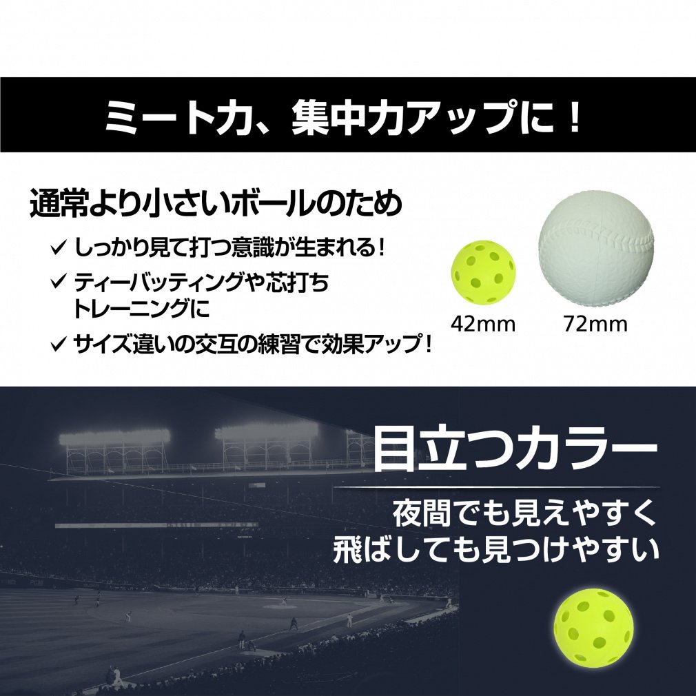 やわらか穴あきボール 42mm 8個 セーフティボール｜Alpen Online