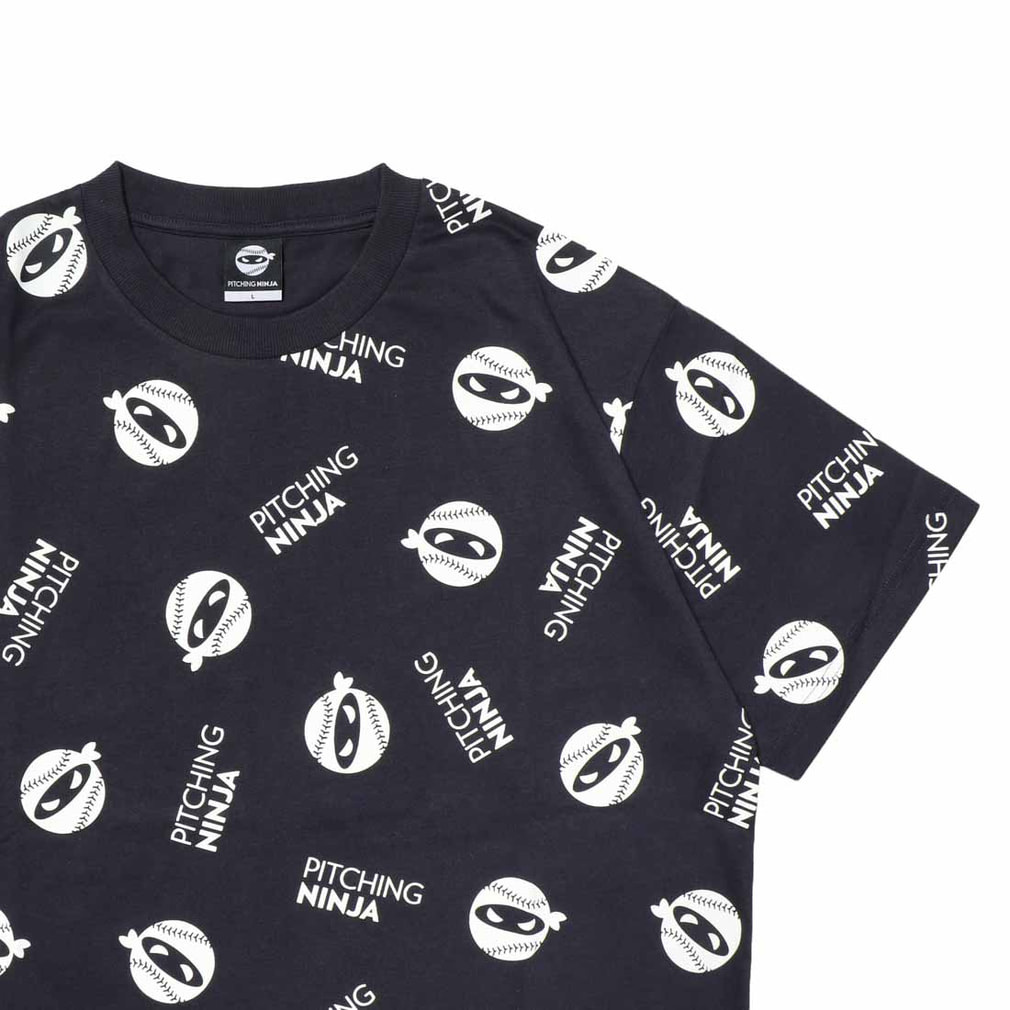 ピッチングニンジャ メンズ 野球 半袖Tシャツ S/S ALLOVER PRINTED TEE