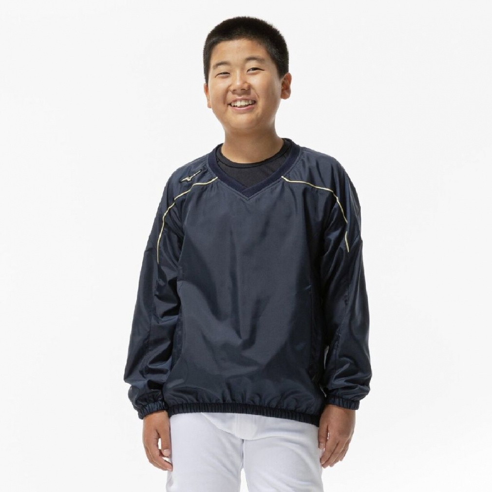 ミズノ ジュニア(キッズ・子供) 野球 長袖ウインドブレーカー Vネック