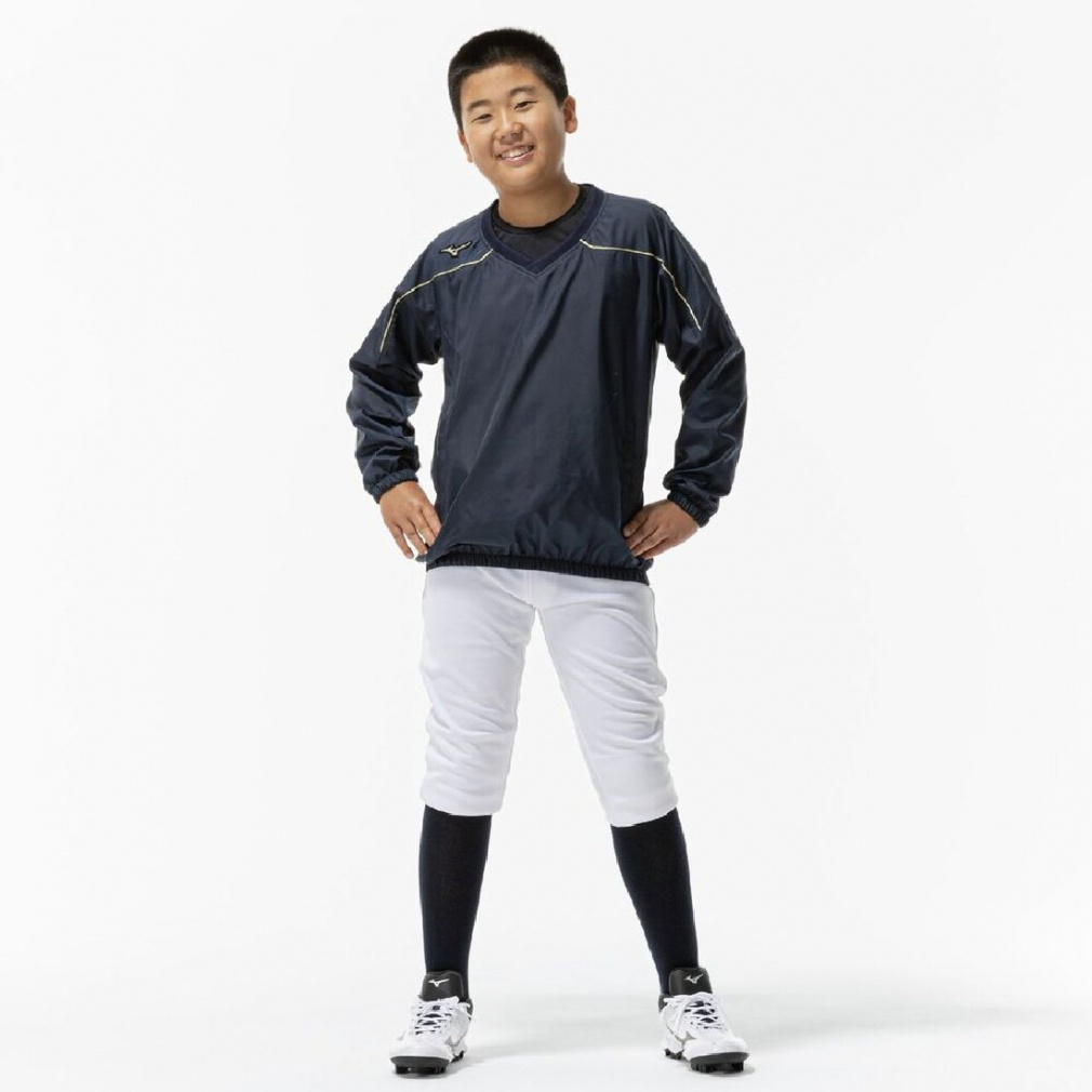 ミズノ ジュニア(キッズ・子供) 野球 長袖ウインドブレーカー Vネック